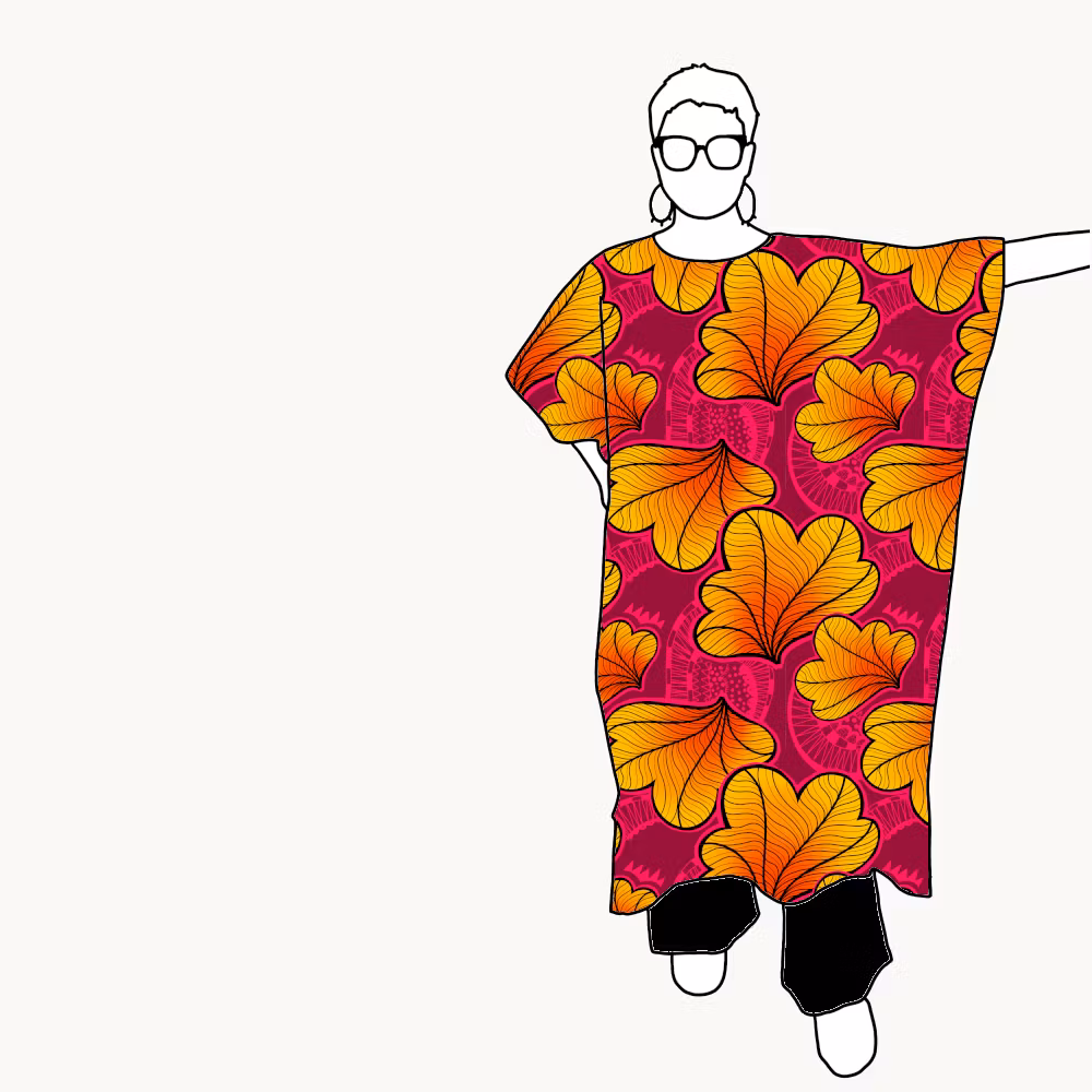 Funky leaf pink/orange Relaxed Dress