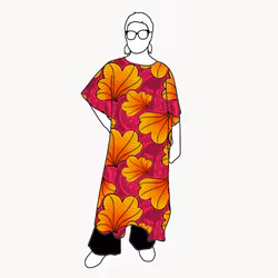 Funky leaf pink/orange Relaxed Dress