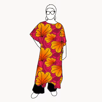 Funky leaf pink/orange Relaxed Dress