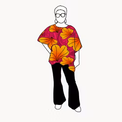 Funky leaf pink/orange Relaxed Top