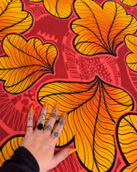 Funky leaf pink/orange Nya kaftan dress