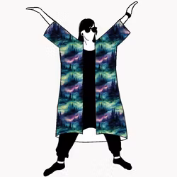 Northern lights Jersey kimono
