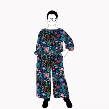 Embroidery  All in one suit Viskos