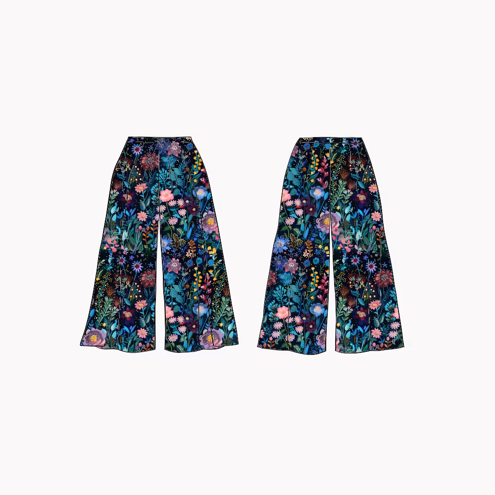 Embroidery Wrap pants