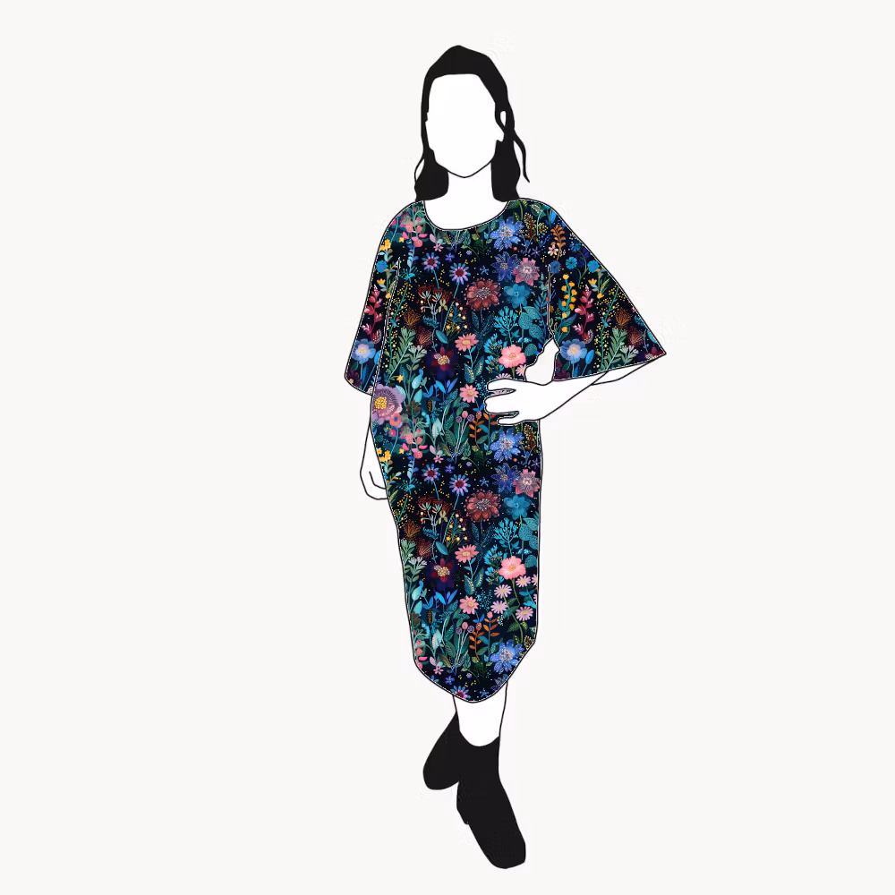 Embroidery Kimono Dress Viskos
