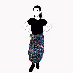 Embroidery Wrap skirt