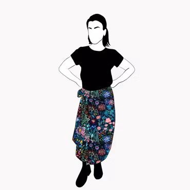 Embroidery Wrap skirt