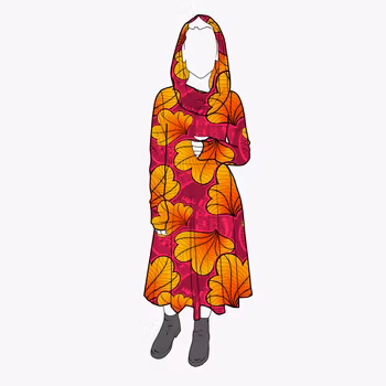 Cozy dress Funky Leaf Pink/Orange - Designa din egen klänning