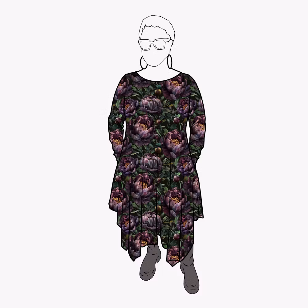 Cozy dress Peony Night - Designa din egen klänning