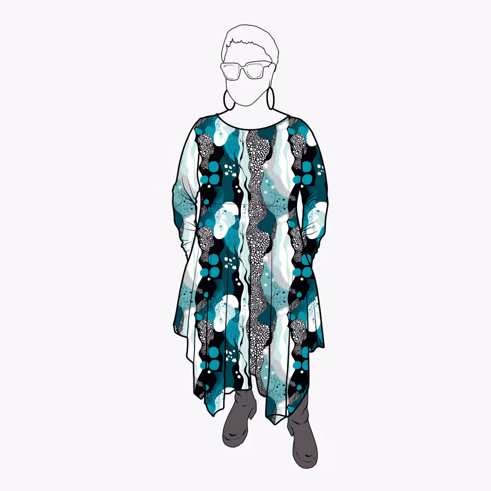 Cozy dress Fluid Teal - Designa din egen klänning