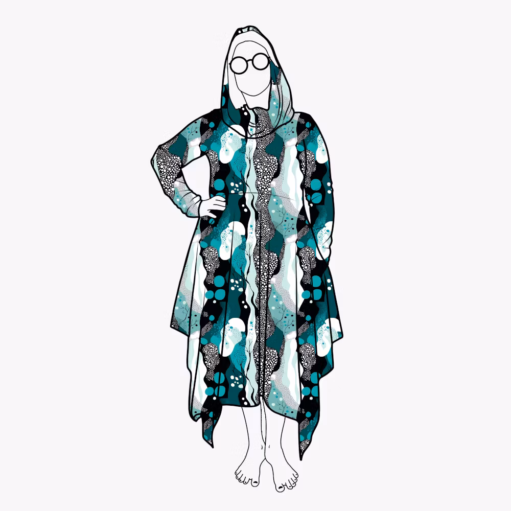 Cozy dress Fluid Teal - Designa din egen klänning