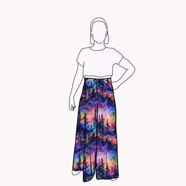 Palazzo byxa - Rainbow forest