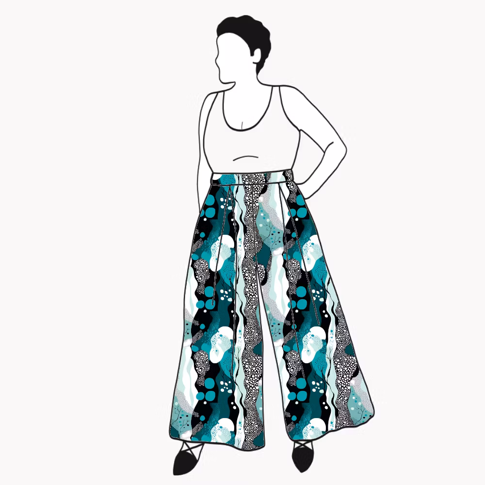 Fluid Teal Culottes (långa & 3/4 långa)