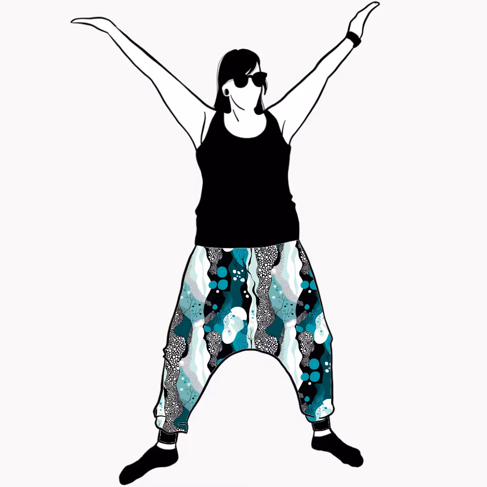 Fluid Teal Haremsbyxor