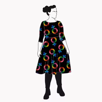 Groovy femme Snurrklänning