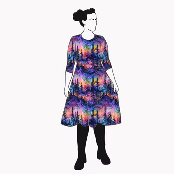 Rainbow forest Snurrklänning
