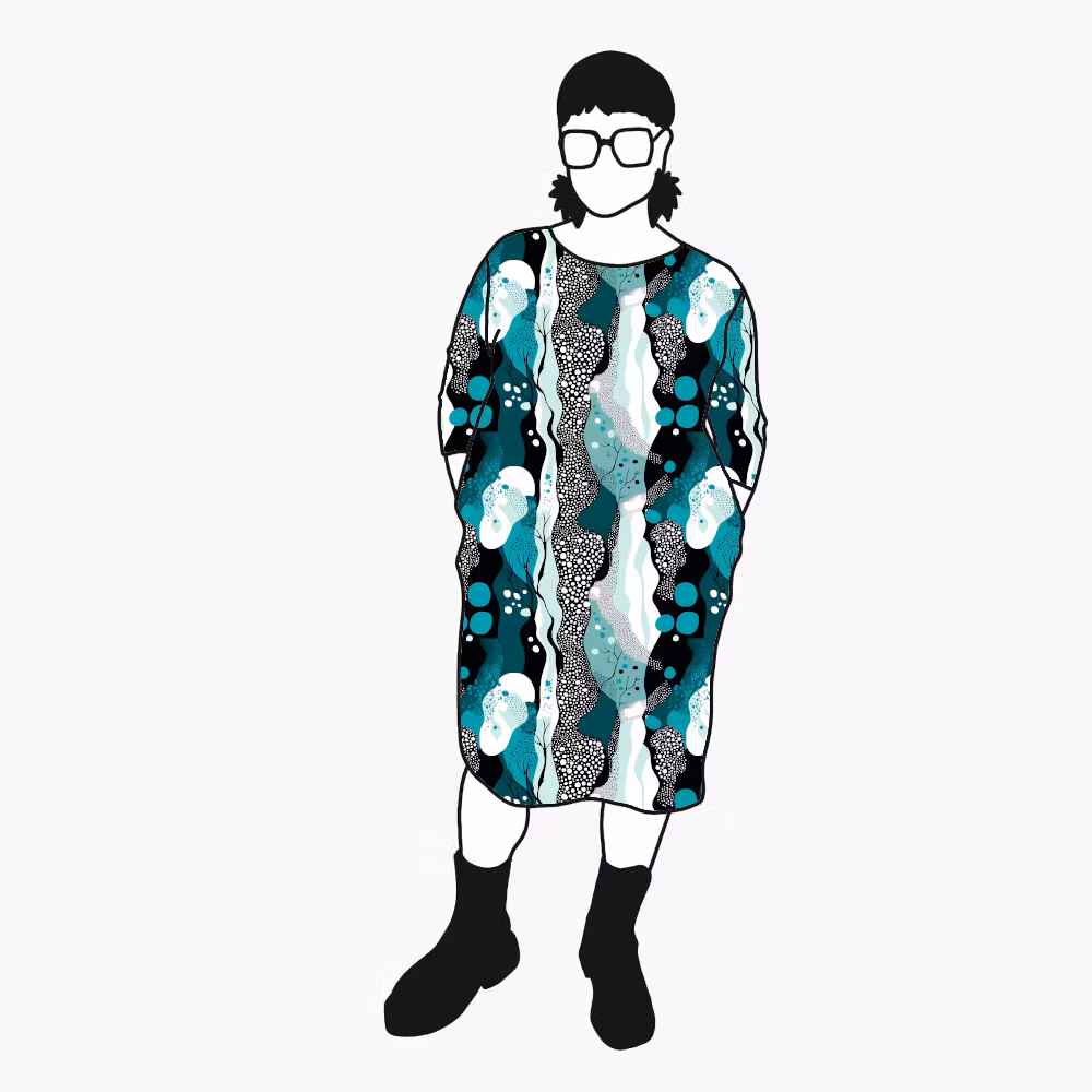 Fluid Teal Boxtunika