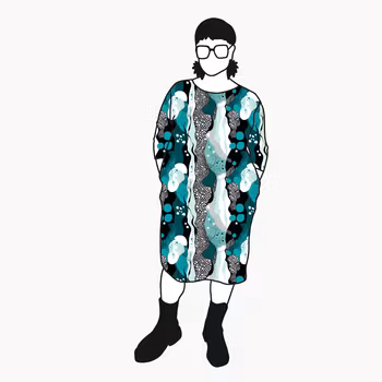 Fluid Teal Boxtunika