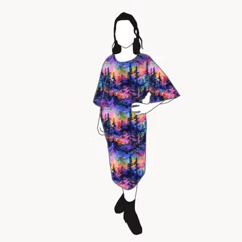 Rainbow forest Kimono Dress