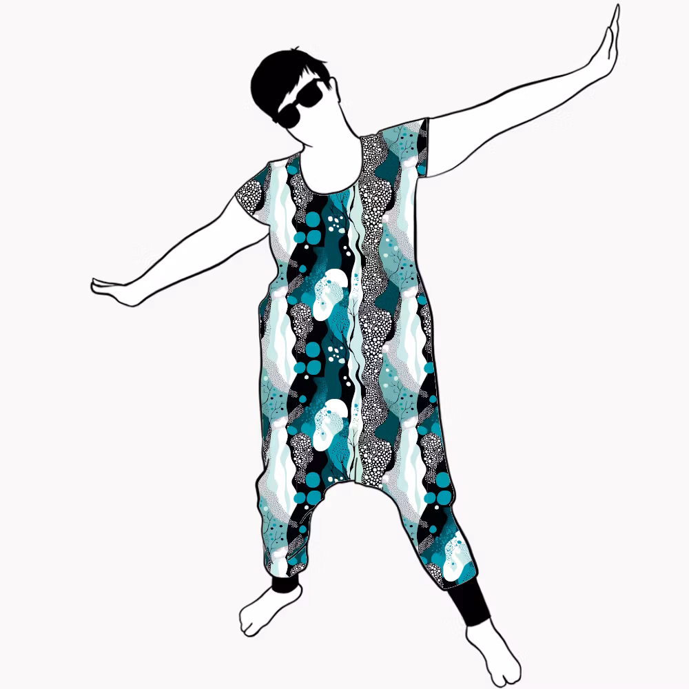 Fluid Teal Jumpsuit (alla ärmlängder)