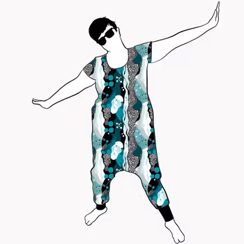 Fluid Teal Jumpsuit (alla ärmlängder)