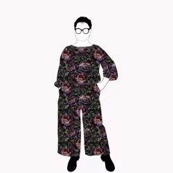 Peony night All in one suit