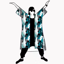 Fluid Teal Jersey kimono