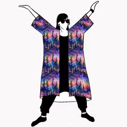 Rainbow forest Jersey kimono