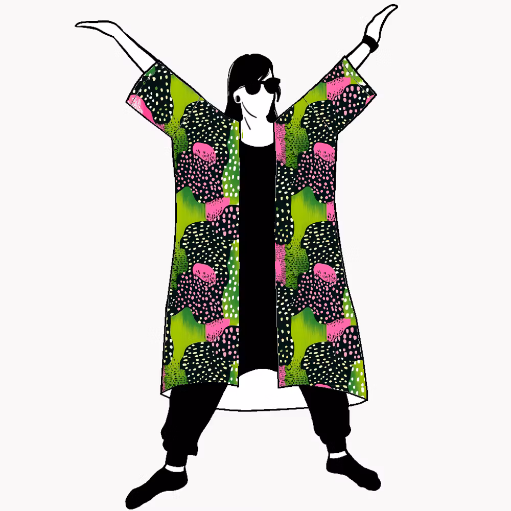 Vattenmelon Jersey kimono