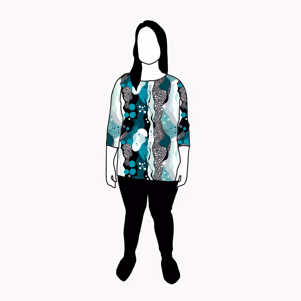 Fluid Teal Boxy Top & Boxy Crop