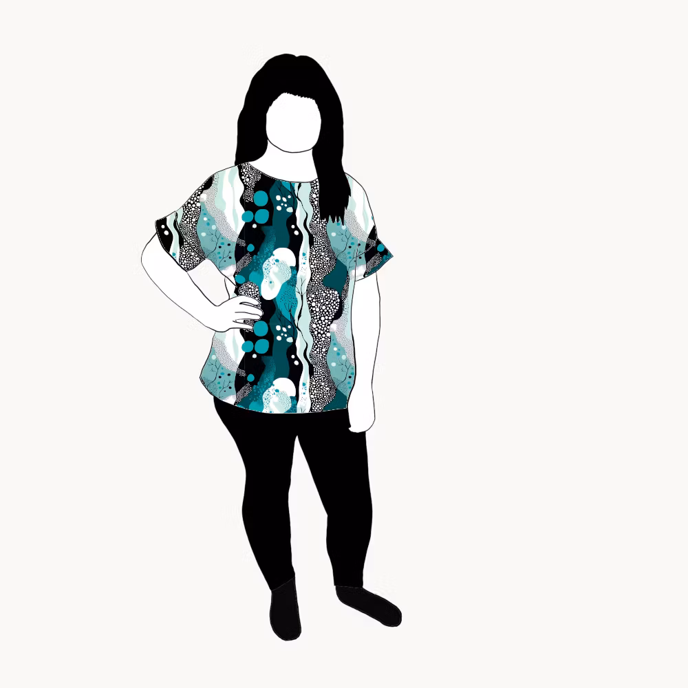 Fluid Teal Oversized T-shirt