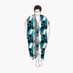 Fluid Teal Nya kaftan dress
