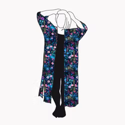 Neon Garden Kaftan med slitsar