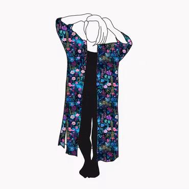 Neon Garden Kaftan med slitsar