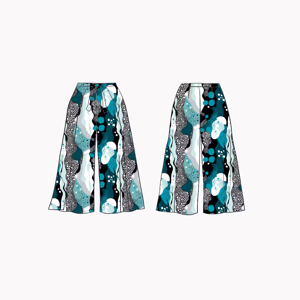 Fluid Teal Wrap pants