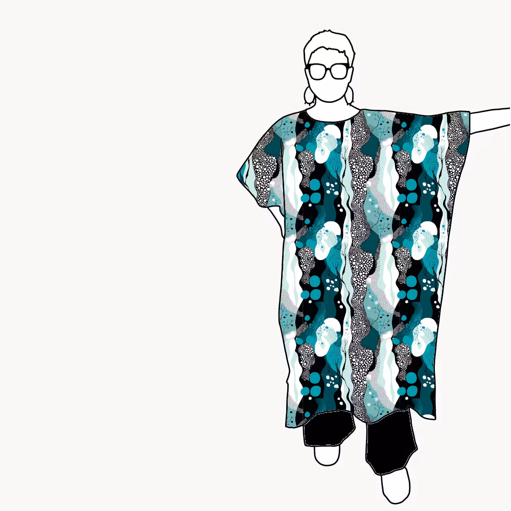 Fluid Teal Relaxed Dress