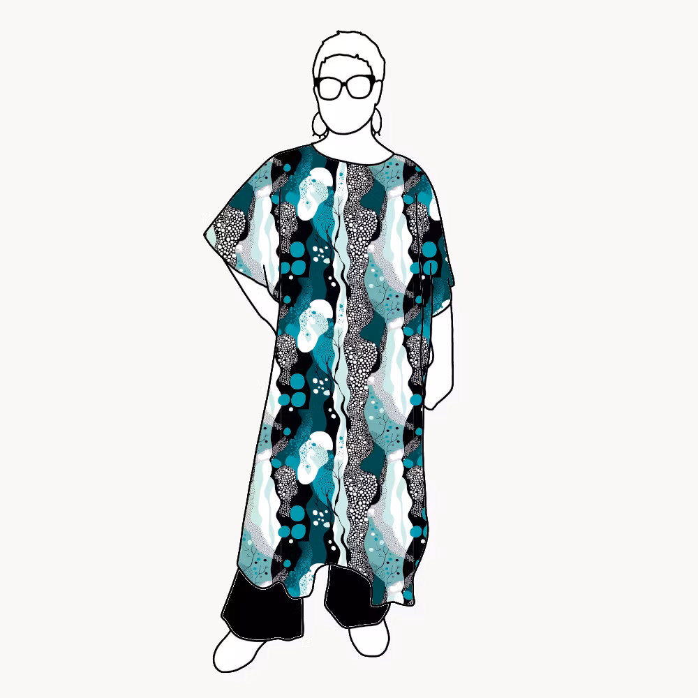 Fluid Teal Relaxed Dress