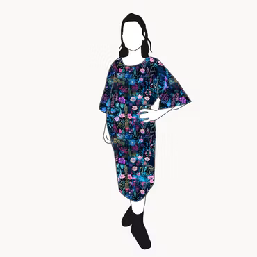 Neon Garden Kimono Dress Viskos