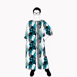 Fluid Teal All in one suit Viskos