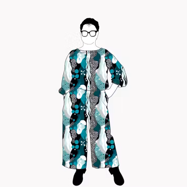 Fluid Teal All in one suit Viskos