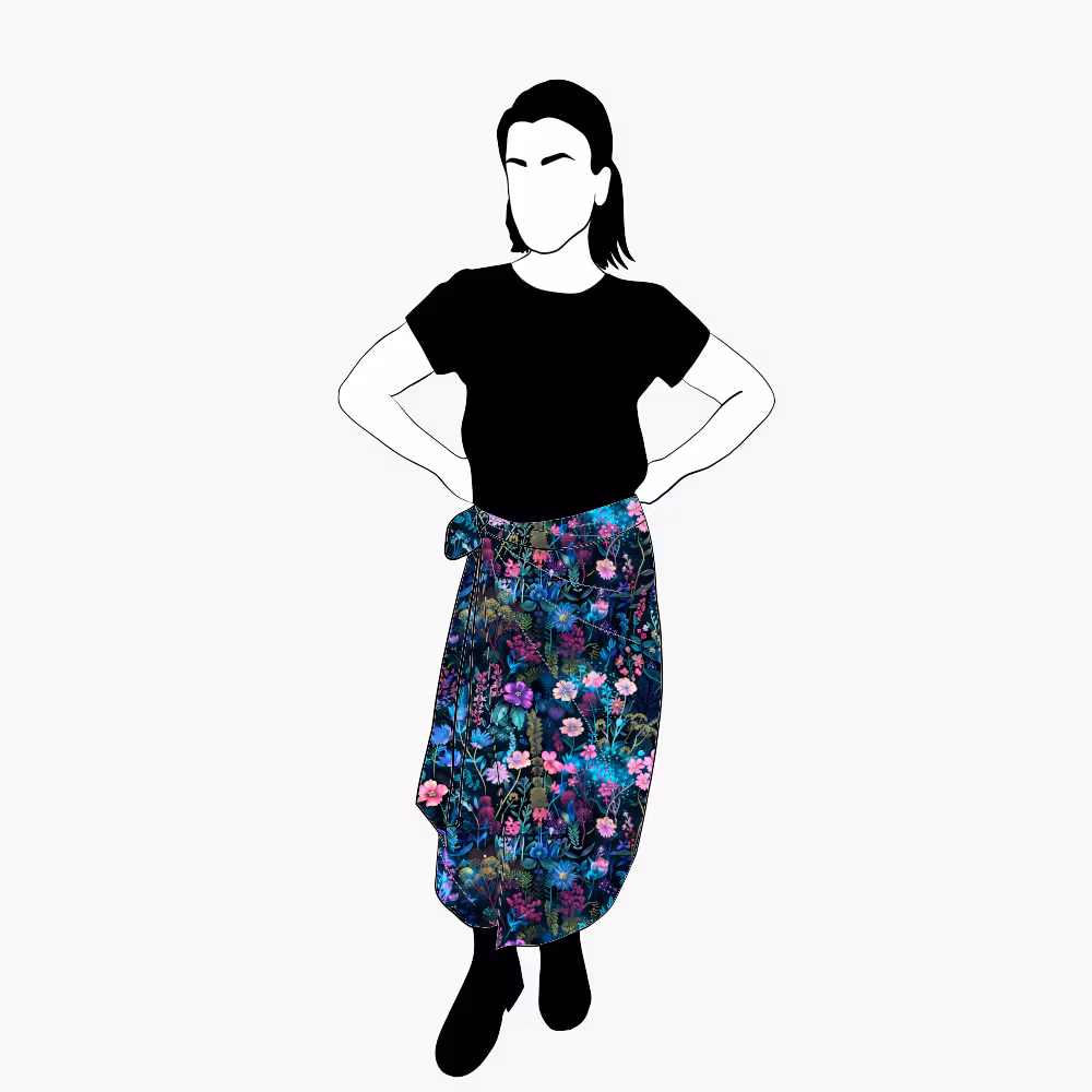 Neon Garden Wrap skirt