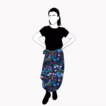 Neon Garden Wrap skirt