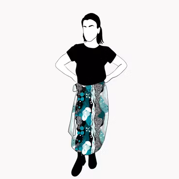 Fluid Teal Wrap skirt