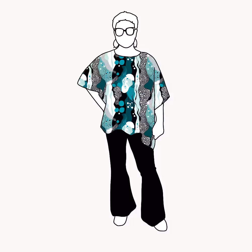 Fluid Teal Relaxed Top