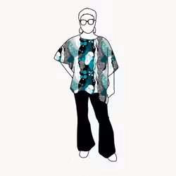 Fluid Teal Relaxed Top