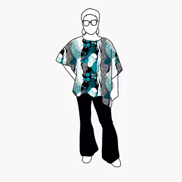 Fluid Teal Relaxed Top