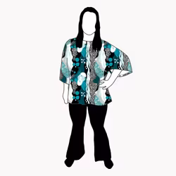 Fluid Teal Kimono Tee Viskos