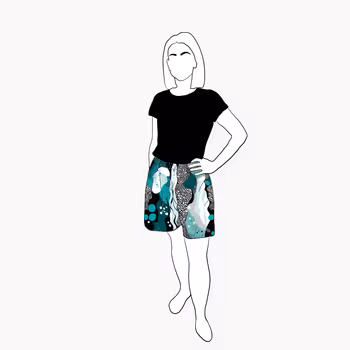 Fluid Teal Viskos-shorts