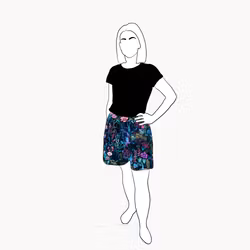 Neon Garden Viskos-shorts
