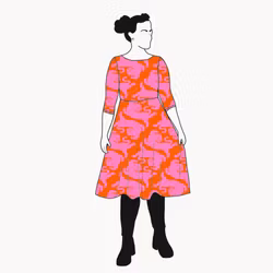 Panter Pink/Orange Snurrklänning